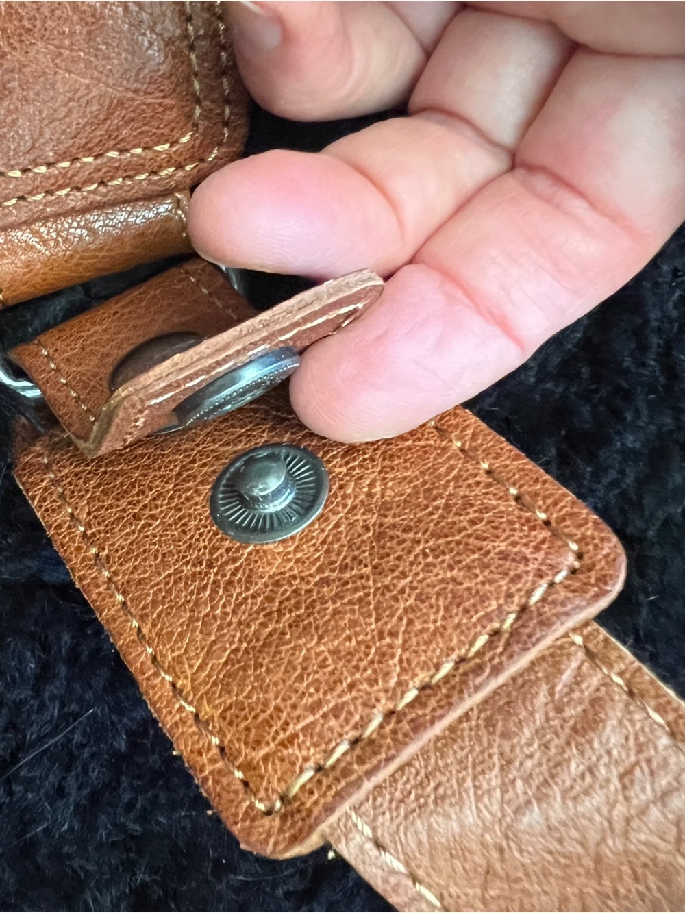 Faux Leather Belt Bag in Cognac Brown - Picture 8 of 10
